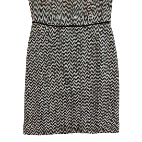 Banana Republic Tweed Sheath Dress Size 12 Black White Sleeveless Wool Career - Picture 4 of 9